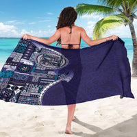 Samoan Siapo Art Tattoo Polynesian Pattern Sarong Navy Color - Polynesian Pride