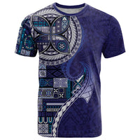 Samoan Siapo Art Tattoo Polynesian Pattern T Shirt Navy Color - Polynesian Pride