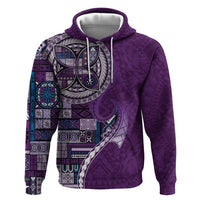 Samoan Siapo Art Tattoo Polynesian Pattern Hoodie Purple Color - Polynesian Pride