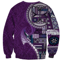 Samoan Siapo Art Tattoo Polynesian Pattern Sweatshirt Purple Color - Polynesian Pride