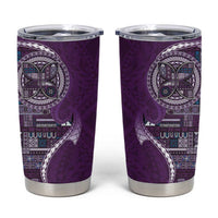 Samoan Siapo Art Tattoo Polynesian Pattern Tumbler Cup Purple Color - Polynesian Pride