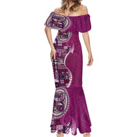 Samoan Siapo Art Tattoo Polynesian Pattern Mermaid Dress Pink Color - Polynesian Pride