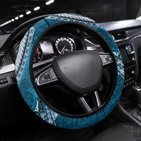 Samoan Siapo Art Tattoo Polynesian Pattern Steering Wheel Cover Teal Color - Polynesian Pride
