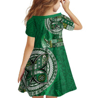 Samoan Siapo Art Tattoo Polynesian Pattern Family Matching Mermaid Dress and Hawaiian Shirt Green Color - Polynesian Pride