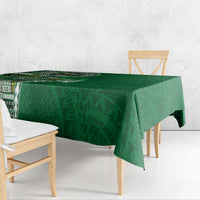 Samoan Siapo Art Tattoo Polynesian Pattern Tablecloth Green Color - Polynesian Pride