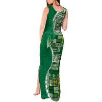 Samoan Siapo Art Tattoo Polynesian Pattern Tank Maxi Dress Green Color - Polynesian Pride