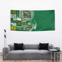 Samoan Siapo Art Tattoo Polynesian Pattern Tapestry Green Color - Polynesian Pride