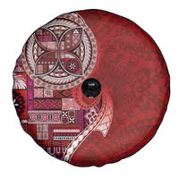 Samoan Siapo Art Tattoo Polynesian Pattern Spare Tire Cover Red Color - Polynesian Pride