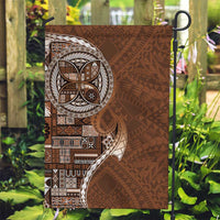 Samoan Siapo Art Tattoo Polynesian Pattern Garden Flag Brown Color - Polynesian Pride