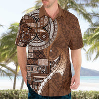 Samoan Siapo Art Tattoo Polynesian Pattern Hawaiian Shirt Brown Color - Polynesian Pride