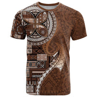 Samoan Siapo Art Tattoo Polynesian Pattern T Shirt Brown Color - Polynesian Pride