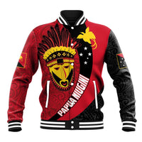 Papua New Guinea Mask Festival Baseball Jacket Papua Niugini Tribe Mask Melanesian Pattern