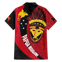 Papua New Guinea Mask Festival Family Matching Off Shoulder Maxi Dress and Hawaiian Shirt Papua Niugini Tribe Mask Melanesian Pattern LT03 - Polynesian Pride