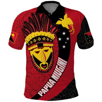 Papua New Guinea Mask Festival Polo Shirt Papua Niugini Tribe Mask Melanesian Pattern