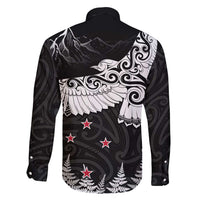 New Zealand Kea Bird Family Matching Summer Maxi Dress and Hawaiian Shirt Maori Tattoo and Silver Fern Black Color LT03 - Polynesian Pride