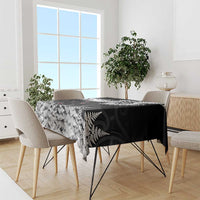 New Zealand Kea Bird Tablecloth Maori Tattoo and Silver Fern Black Color