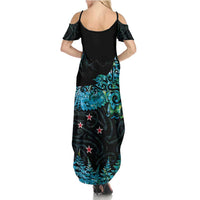 New Zealand Kea Bird Family Matching Summer Maxi Dress and Hawaiian Shirt Maori Tattoo and Silver Fern Paua Shell Style LT03 - Polynesian Pride