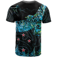 New Zealand Kea Bird T Shirt Maori Tattoo and Silver Fern Paua Shell Style