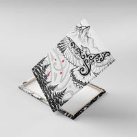 New Zealand Kea Bird Canvas Wall Art Maori Tattoo and Silver Fern White Color