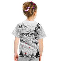 New Zealand Kea Bird Kid T Shirt Maori Tattoo and Silver Fern White Color LT03 - Polynesian Pride