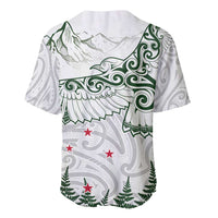 New Zealand Kea Bird Baseball Jersey Maori Tattoo and Silver Fern Green Color LT03 - Polynesian Pride