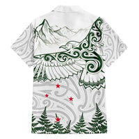 New Zealand Kea Bird Family Matching Summer Maxi Dress and Hawaiian Shirt Maori Tattoo and Silver Fern Green Color LT03 - Polynesian Pride