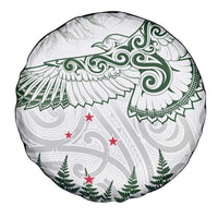 New Zealand Kea Bird Spare Tire Cover Maori Tattoo and Silver Fern Green Color