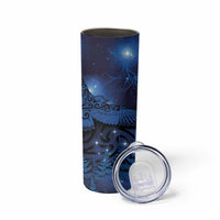 New Zealand Kea Bird Skinny Tumbler Maori Tattoo and Silver Fern Matariki Style