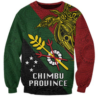 Papua New Guinea Chimbu Province Sweatshirt PNG Birds Of Paradise Polynesian Arty Style LT03 Unisex Green - Polynesian Pride