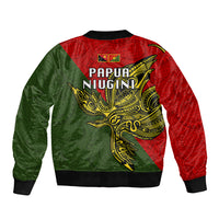 Papua New Guinea Eastern Highlands Province Sleeve Zip Bomber Jacket PNG Birds Of Paradise Polynesian Arty Style LT03 - Polynesian Pride
