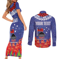 FAST Party Samoa Couples Matching Short Sleeve Bodycon Dress and Long Sleeve Button Shirt Ula Fala Teuila Polynesian Tapa Pattern LT03 - Polynesian Pride