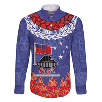 FAST Party Samoa Family Matching Off The Shoulder Long Sleeve Dress and Hawaiian Shirt Ula Fala Teuila Polynesian Tapa Pattern