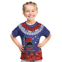 FAST Party Samoa Kid T Shirt Ula Fala Teuila Polynesian Tapa Pattern LT03 Blue - Polynesian Pride