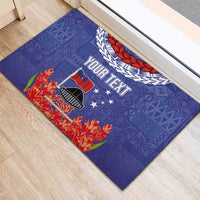 FAST Party Samoa Rubber Doormat Ula Fala Teuila Polynesian Tapa Pattern