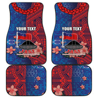 CHOGM FAST Samoa 2024 Car Mats Samoan Tapa Tribal and Ornament Pattern with Hibiscus