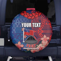 CHOGM FAST Samoa 2024 Spare Tire Cover Samoan Tapa Tribal and Ornament Pattern with Hibiscus