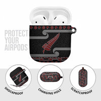 New Zealand Christmas AirPods Case Meri Kirihimete Silver Fern Knit Style Red Color LT03 - Polynesian Pride