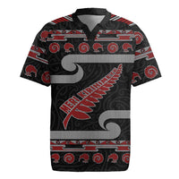 New Zealand Christmas Rugby Jersey Meri Kirihimete Silver Fern Knit Style Red Color LT03 Red - Polynesian Pride