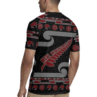 New Zealand Christmas Rugby Jersey Meri Kirihimete Silver Fern Knit Style Red Color LT03 - Polynesian Pride