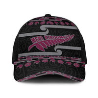 New Zealand Christmas Baseball Net Cap Meri Kirihimete Silver Fern Knit Style Pink Color - Polynesian Pride