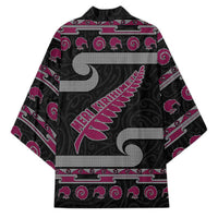 New Zealand Christmas Kimono Meri Kirihimete Silver Fern Knit Style Pink Color - Polynesian Pride