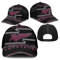 New Zealand Christmas Mesh Trucker Cap Meri Kirihimete Silver Fern Knit Style Pink Color LT03 - Polynesian Pride