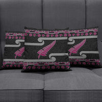 New Zealand Christmas Pillow Cover Meri Kirihimete Silver Fern Knit Style Pink Color - Polynesian Pride