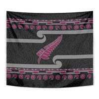 New Zealand Christmas Tapestry Meri Kirihimete Silver Fern Knit Style Pink Color - Polynesian Pride