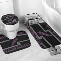 New Zealand Christmas Bathroom Set Meri Kirihimete Silver Fern Knit Style Purple Color - Polynesian Pride