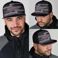 New Zealand Christmas Mesh Trucker Cap Meri Kirihimete Silver Fern Knit Style Purple Color LT03 - Polynesian Pride