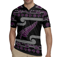 New Zealand Christmas Rugby Jersey Meri Kirihimete Silver Fern Knit Style Purple Color - Polynesian Pride