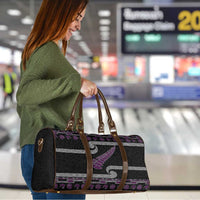 New Zealand Christmas Travel Bag Meri Kirihimete Silver Fern Knit Style Purple Color - Polynesian Pride