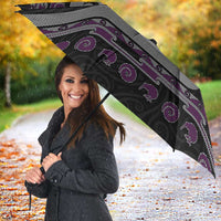 New Zealand Christmas Umbrella Meri Kirihimete Silver Fern Knit Style Purple Color - Polynesian Pride