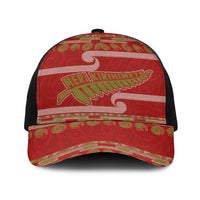 New Zealand Christmas Baseball Net Cap Meri Kirihimete Silver Fern Knit Style Green Color LT03 One Size Black Green - Polynesian Pride